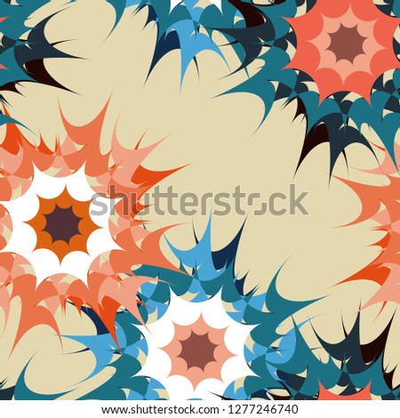 Seamless pattern with stylized flowers on a beige background. Background, wallpaper, print for fabric. Vector illustration