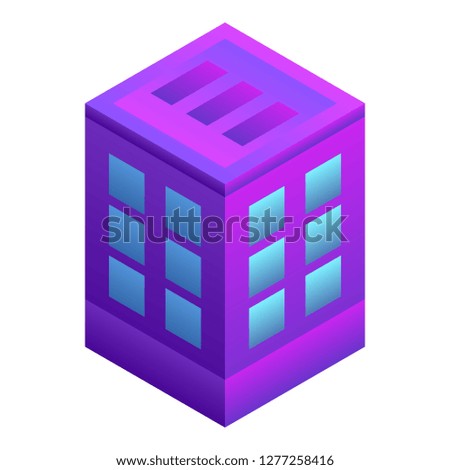 Intelligent city building icon. Isometric of intelligent city building vector icon for web design isolated on white background