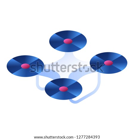 Remote drone icon. Isometric of remote drone vector icon for web design isolated on white background