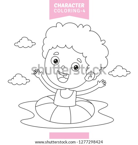 Vector Illustration Of Character Coloring Page
