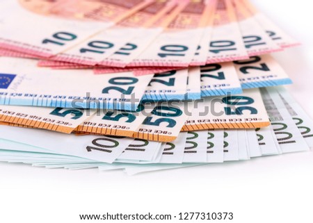 Euros - Money - euro cash background. Euro Money Banknotes. Stock photo
