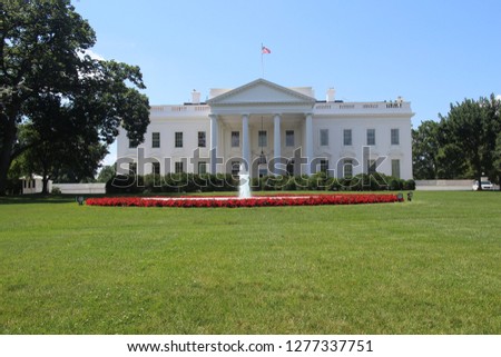 White House Washington DC. Lawn, Garden. Presidential Residence. USA