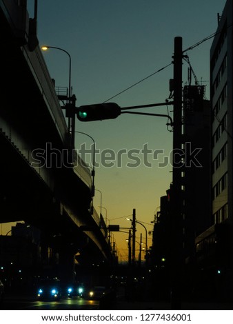 Scenery of the dawn in the neighborhood of Nagoya city, Aichi Prefecture