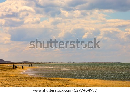 Photo picture Empty mediterranean sand beach in south france