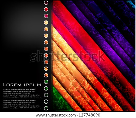 abstract colorful lines background and black