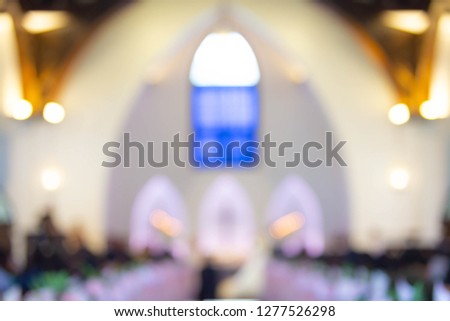 Church environment blur bokeh background.
