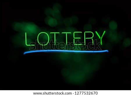 Vintage Neon Lottery Sign Green Letters