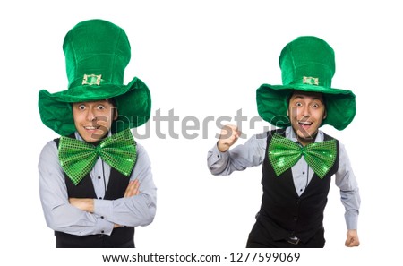 Funny man in saint patrick holiday concept