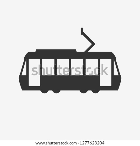 tram silhouette,vector icon. Royalty-Free Stock Photo #1277623204