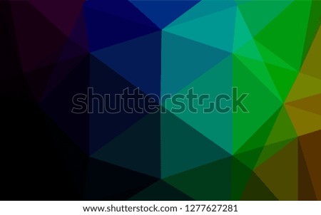 Dark Multicolor, Rainbow vector polygon abstract backdrop. Creative illustration in halftone style with gradient. The template can be used as a background for cell phones.