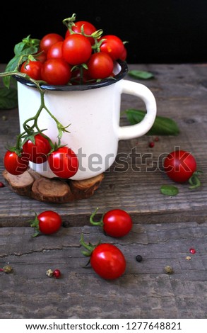 cherry tomatoes in a mug