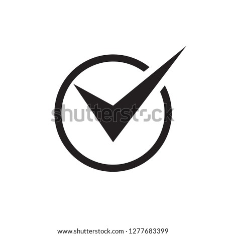 Check mark - black icon on white background vector illustration for website, mobile application, presentation, infographic. Tick concept sign design. 