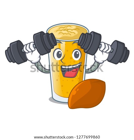 Fitness lassi mango in a cartoon glass