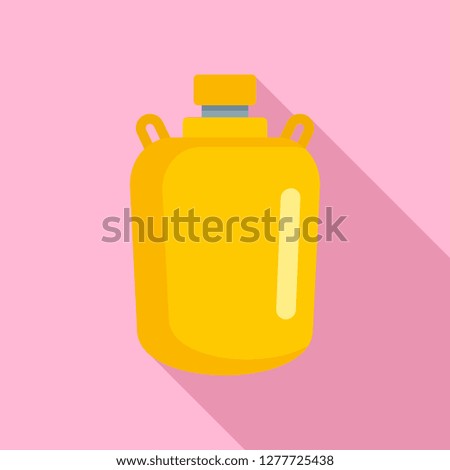 Gold water flask icon. Flat illustration of gold water flask icon for web design