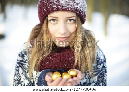 winter portrait of a beautiful girl