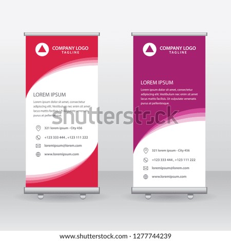 Roll Up Banner Background Vector Template with Abstract Design