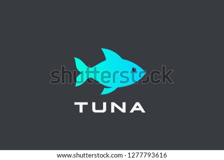 Tuna Fish Logo design vector template.