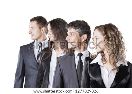 A group of attractive and successful business, ready for serious