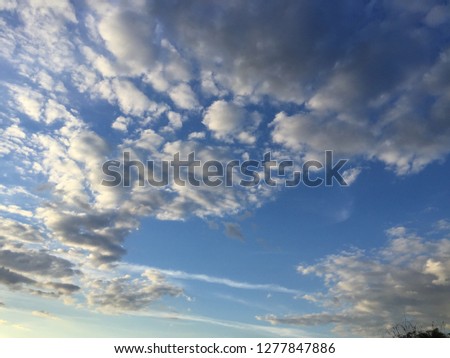 clouds and  blue sky in the evening