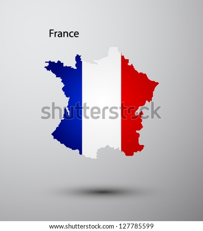 France flag on map of country
