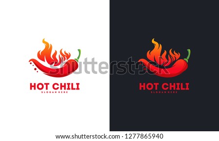 Red Hot Chili logo designs concept vector, Spicy Pepper logo designs template Royalty-Free Stock Photo #1277865940