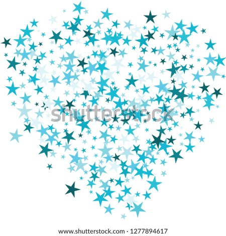 Falling stars confetti background, isolated on white. Vector colorful Birthday card design. Square card and frame.  Minimalistic template for holiday, party, birthday, wedding, solemnity invitation.