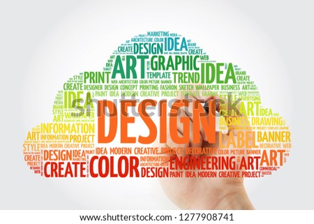 DESIGN word cloud with marker, creative business concept