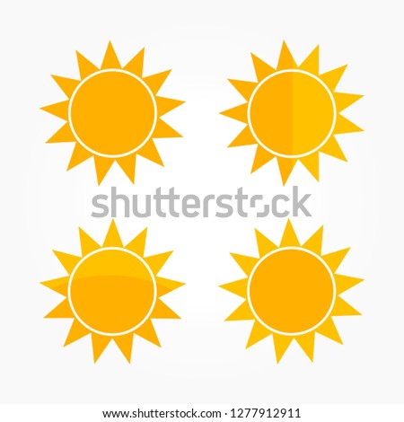 Flat design sun icons. Vector illustration.
