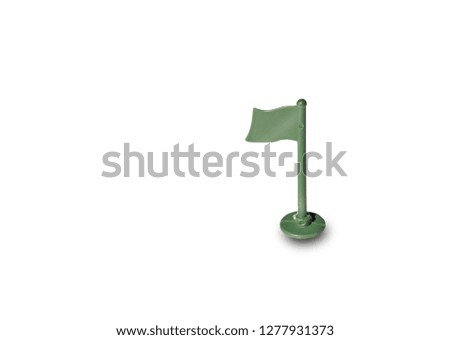 Green flag isolated from the white background
