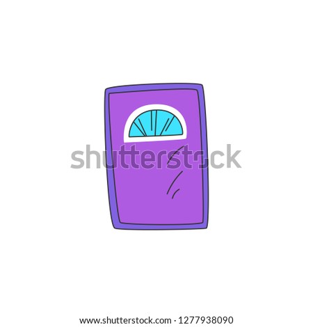 Door purple. Ideal for any home or office. Drawn in a cartoon style.