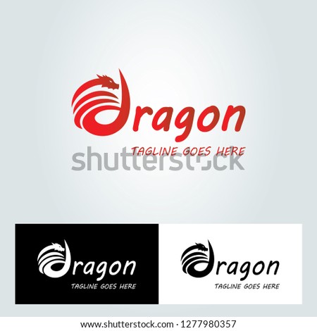Dragon letter d logo design concept. Vector illustration