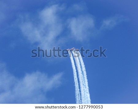Aerobatic show of airplanes