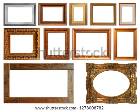 Vintage frames, pictures isolated	