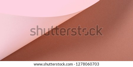 Abstract geometric shape beige brown color paper banner background.