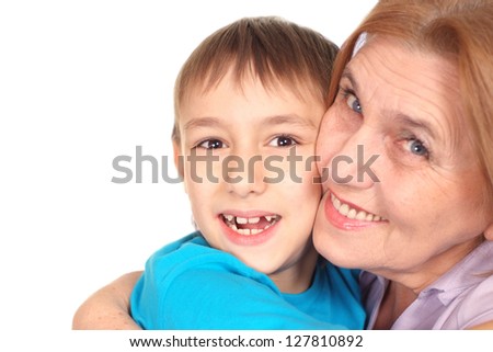 portrait of a cute woman with kid
