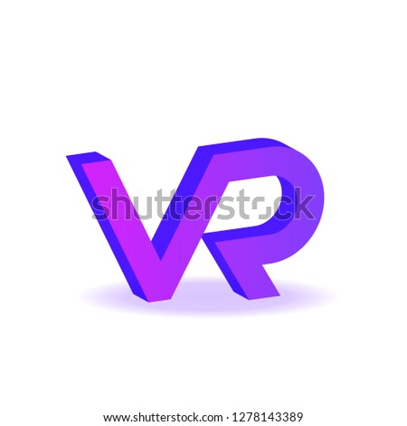 VR Letter Logo Design with Creative Modern Trendy Typography and pink purple Colors - VR virtual reality illustration