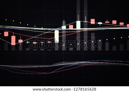 
Charts of financial instruments with various type of indicators including volume analysis for professional technical analysis on the monitor of a computer. Fundamental and technical analysis concept.