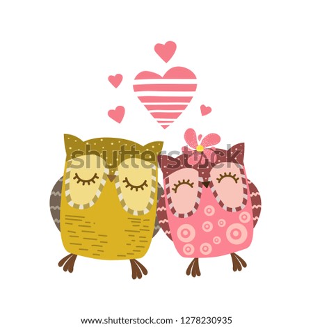 love owls vector illustration