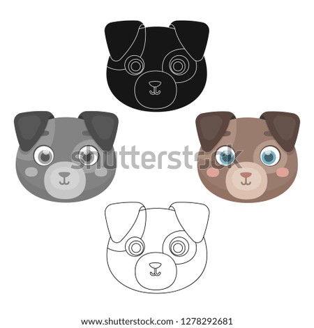 Dog muzzle icon in cartoon style isolated on white background. Animal muzzle symbol stock vector illustration.