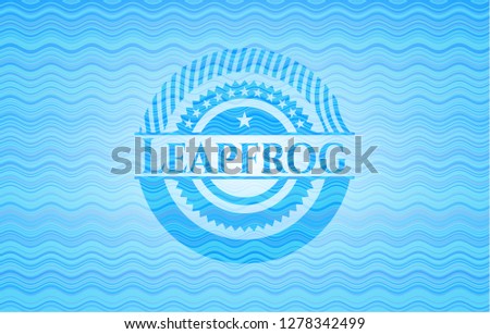 Leapfrog water wave concept emblem background.