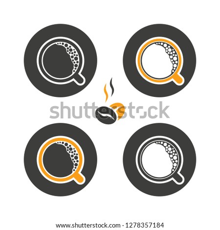 Vector illustration of a cup of coffee icons.