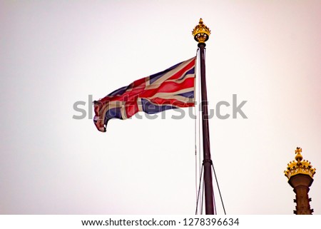 Union Jack Flying in the Wind London, Englang.