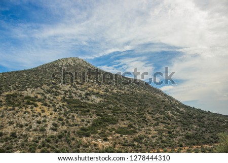 soft focus lonely bare mountain hill land scenery nature landscape 