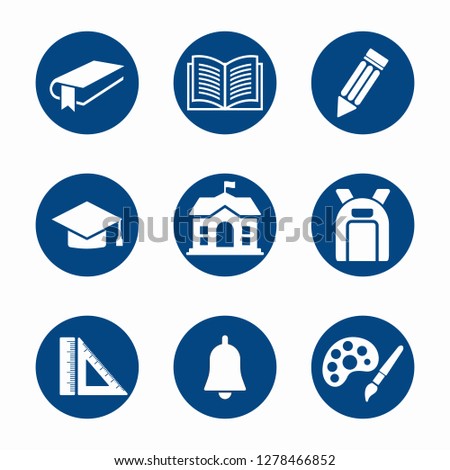 Set of educations Icon, School icon, Flat Icon