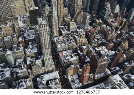 New york city skyline as seen from up high
