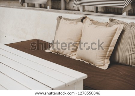 Comfortable pillow on sofa decoration outdoor patio