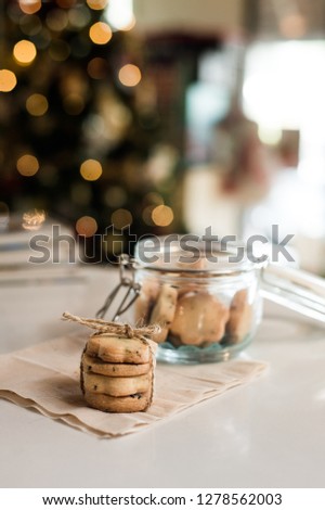 homemade Cookies and glass bottle
