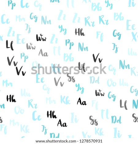 Light Green vector seamless background with signs of alphabet. Shining illustration with ABC symbols on abstract template. Template for business cards, websites.