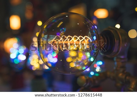 How a vintage bulb light can look amazing in picture, especially when having led light bokeh in the background
