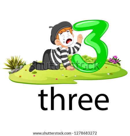 cute little pantomime with the 3 balloon number and text